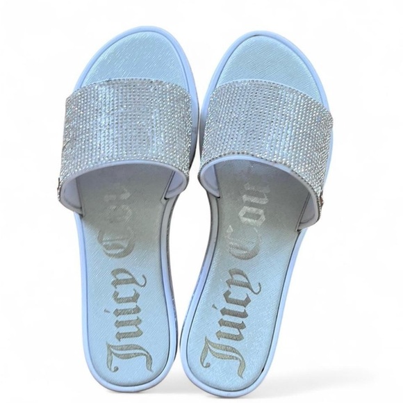 Juicy Couture Silver Slide Sandals - Picture 1 of 3